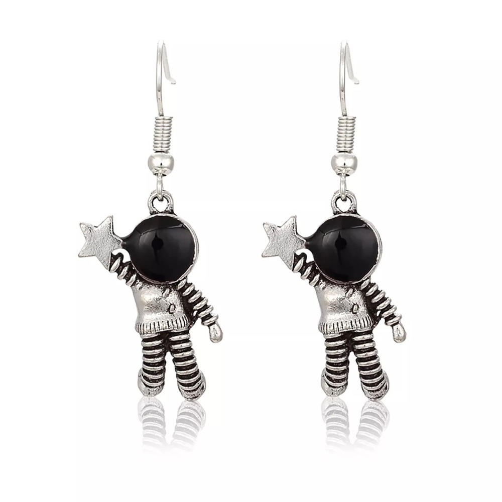 Cute Astronaut Silver Earrings NEW